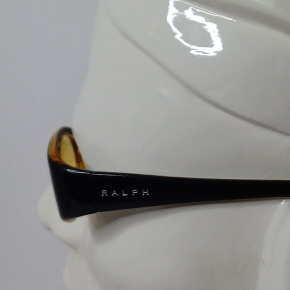 Ralph Ralph Lauren Sunglasses One Size Black Yellow Tint Oval Unisex Y2K Retro - Picture 5 of 16